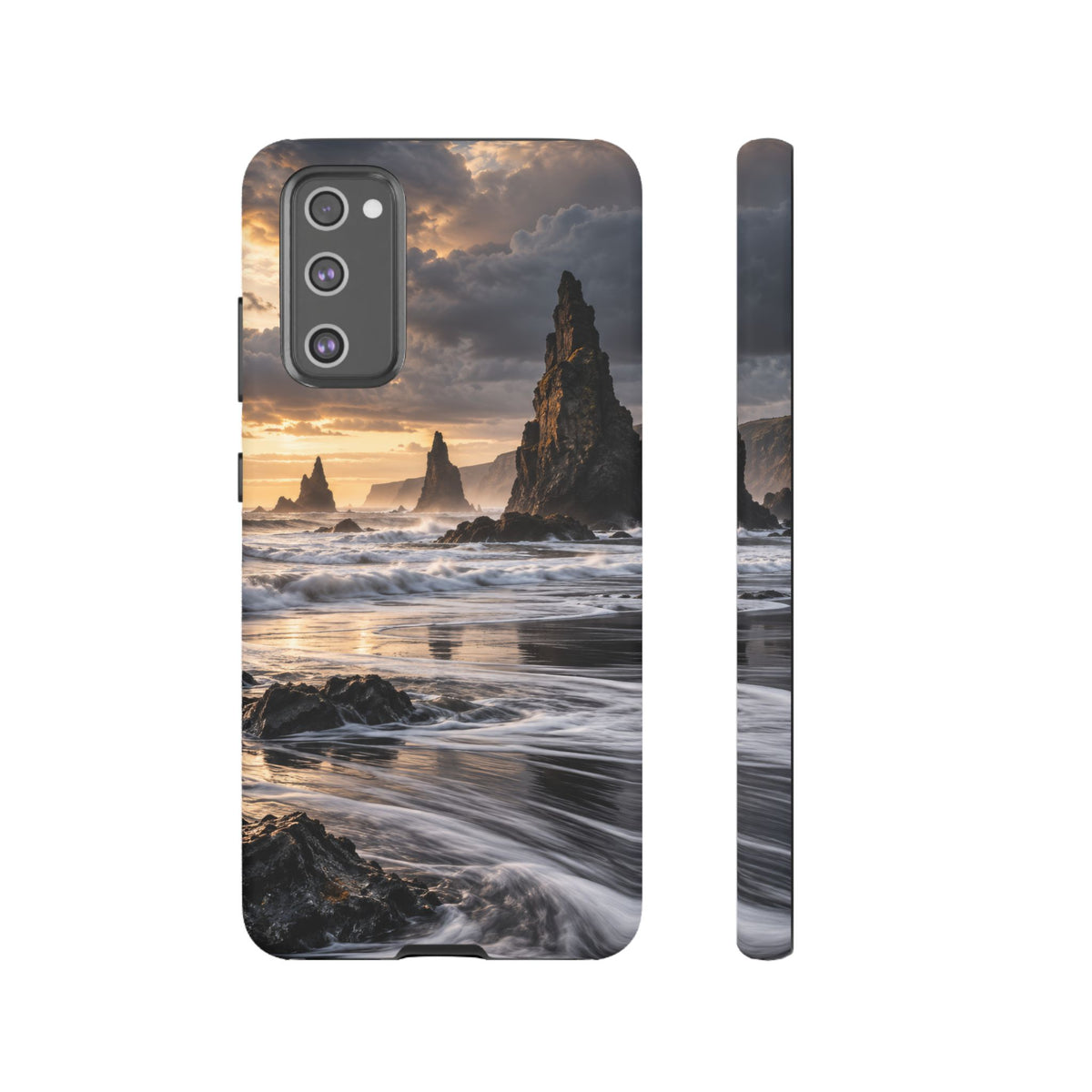 Black Sand and Silver Samsung Galaxy Tough Case | black sand beach