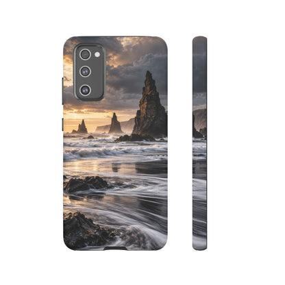 Black Sand and Silver Samsung Galaxy Tough Case | black sand beach