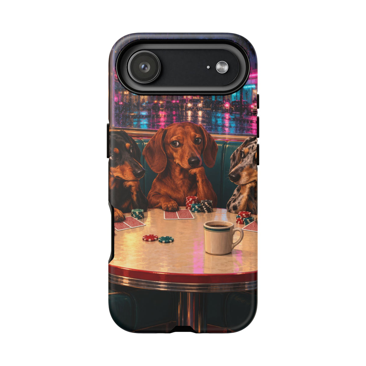 All-Night Aces iPhone Tough Case | dachshund poker