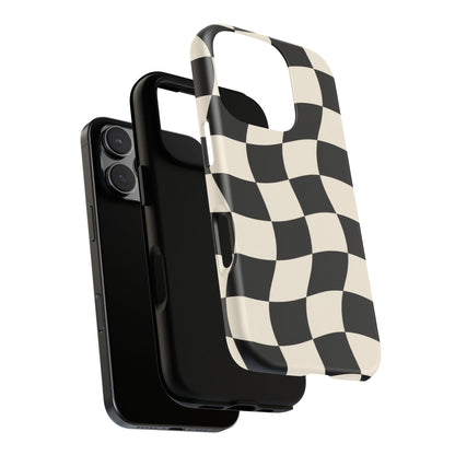 Liquid Check iPhone Tough Case | Wavy Checkerboard