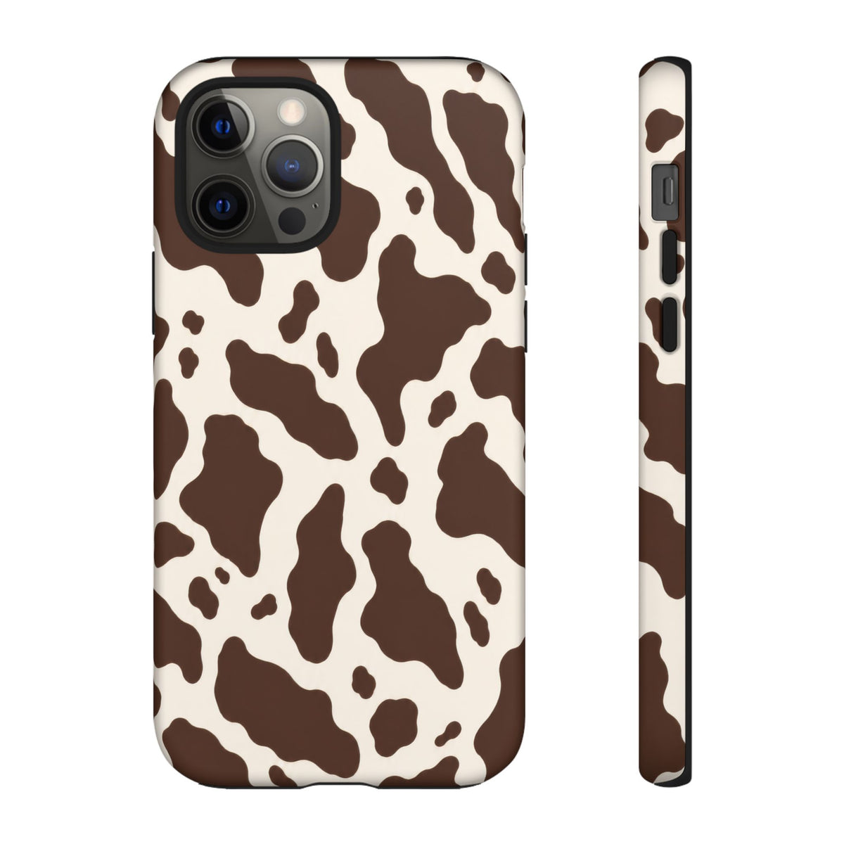 Cocoa Ranch iPhone Tough Case | Brown Cow Print