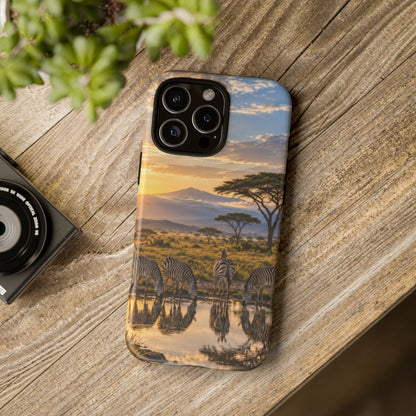 Zebra Water Mirror iPhone Tough Case | zebra safari