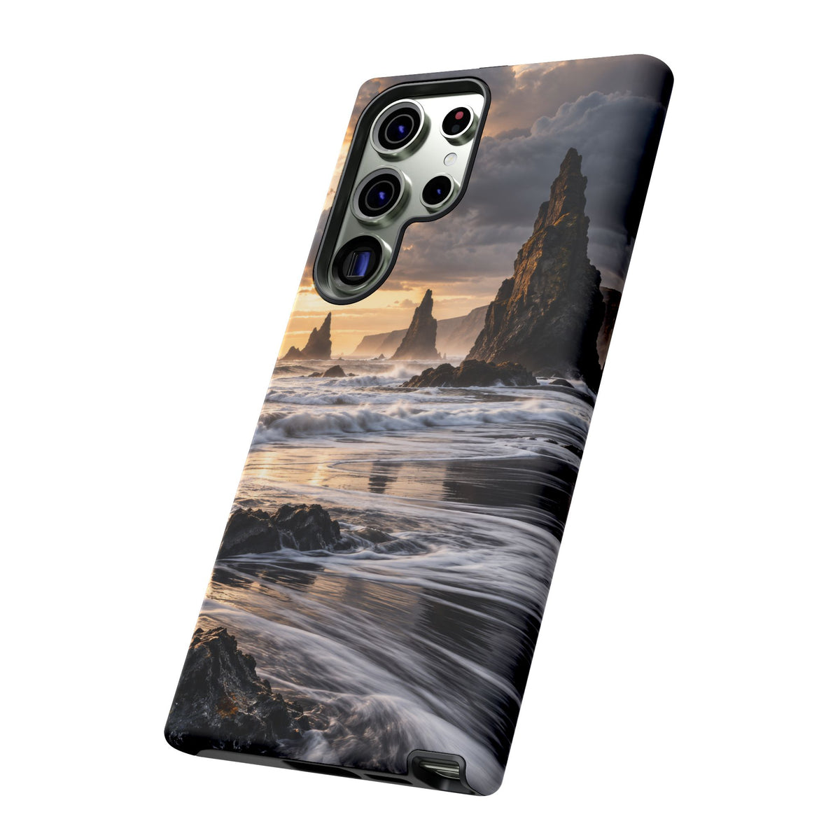 Black Sand and Silver Samsung Galaxy Tough Case | black sand beach