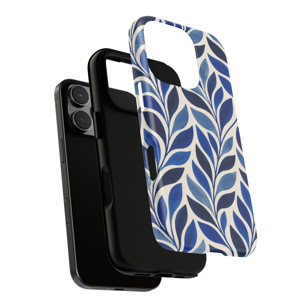 Cobalt Current iPhone Tough Case | Cobalt Blue Leaf Pattern