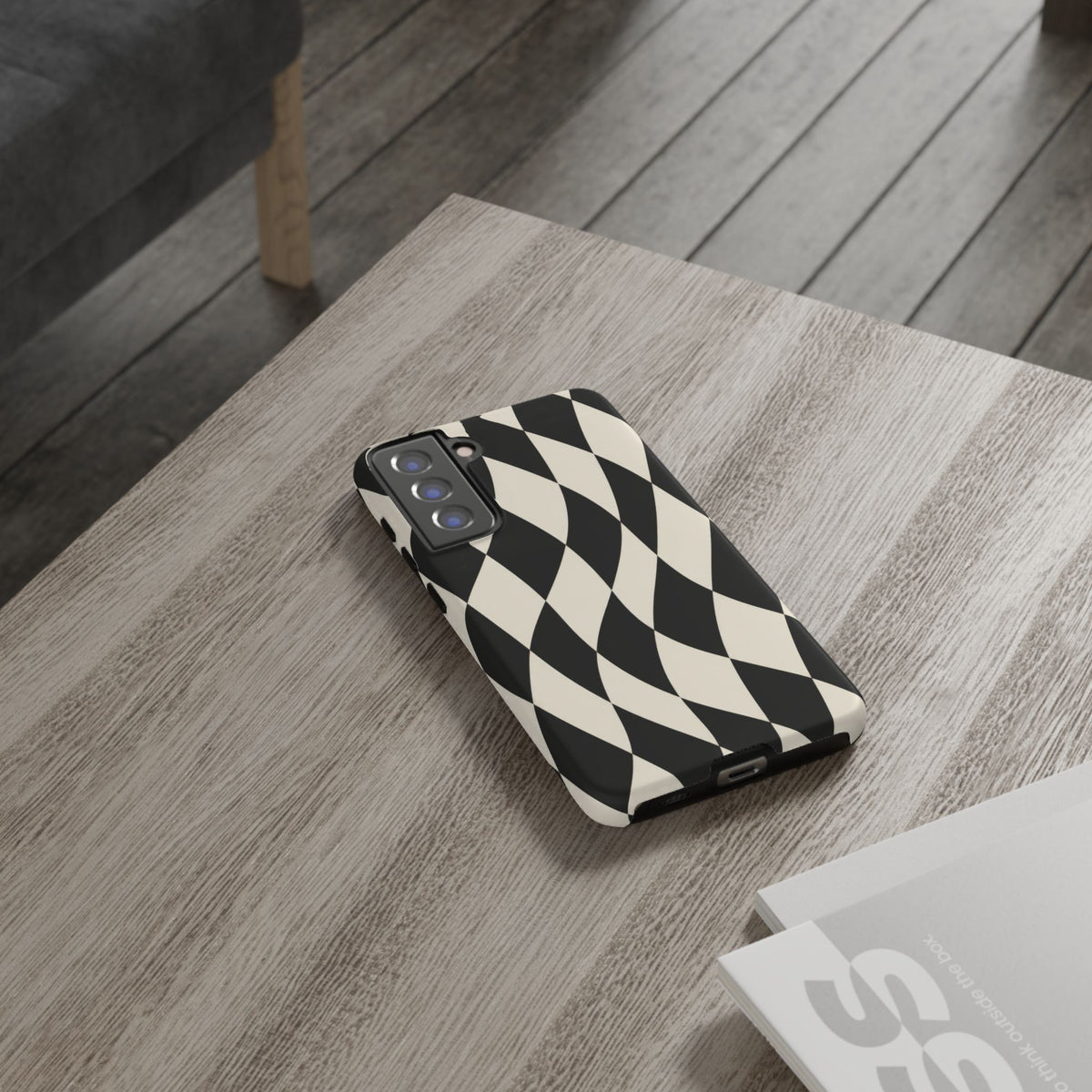 Harlequin Sway Samsung Galaxy Tough Case | Black & White Harlequin