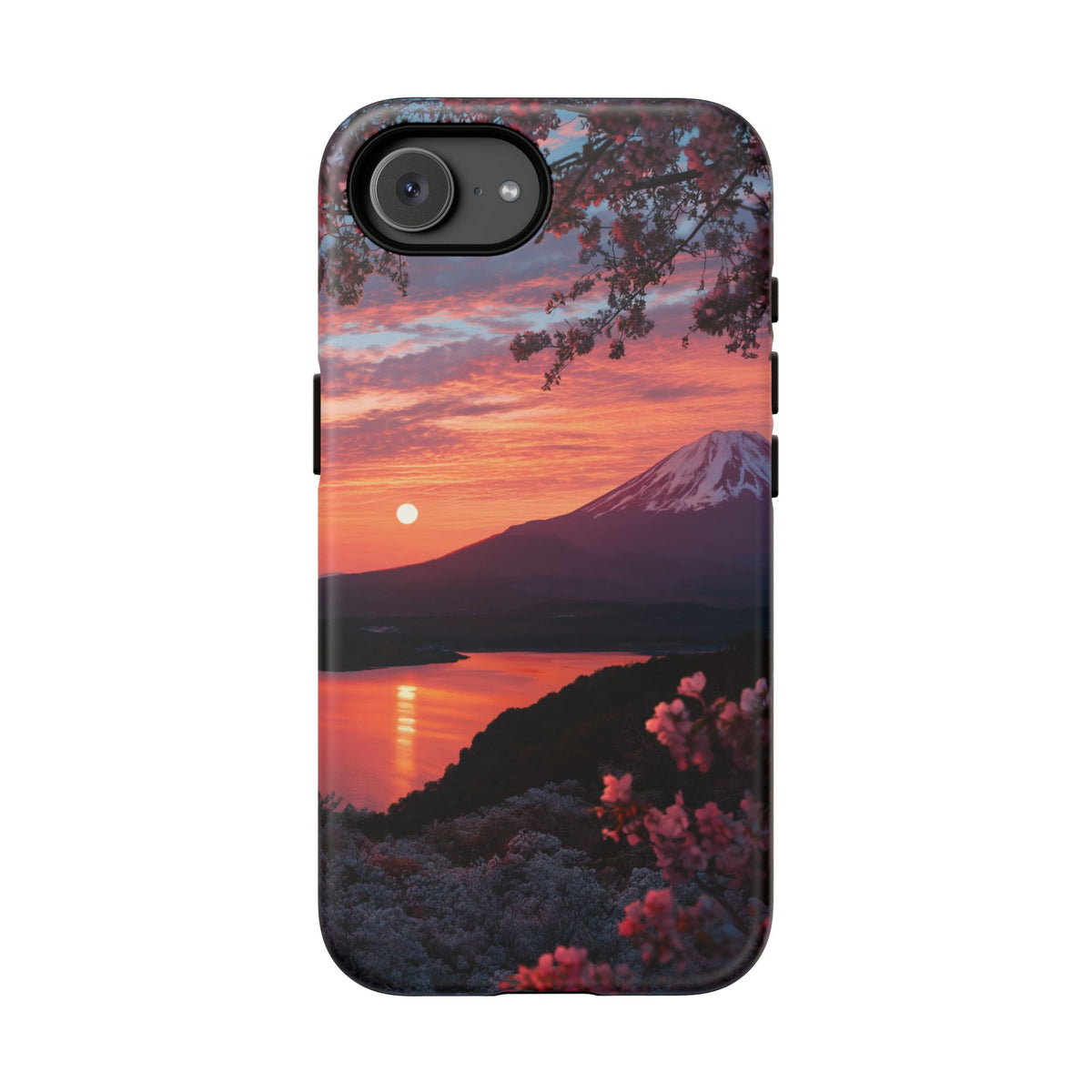 Fuji Moonlit Sakura iPhone Tough Phone Case