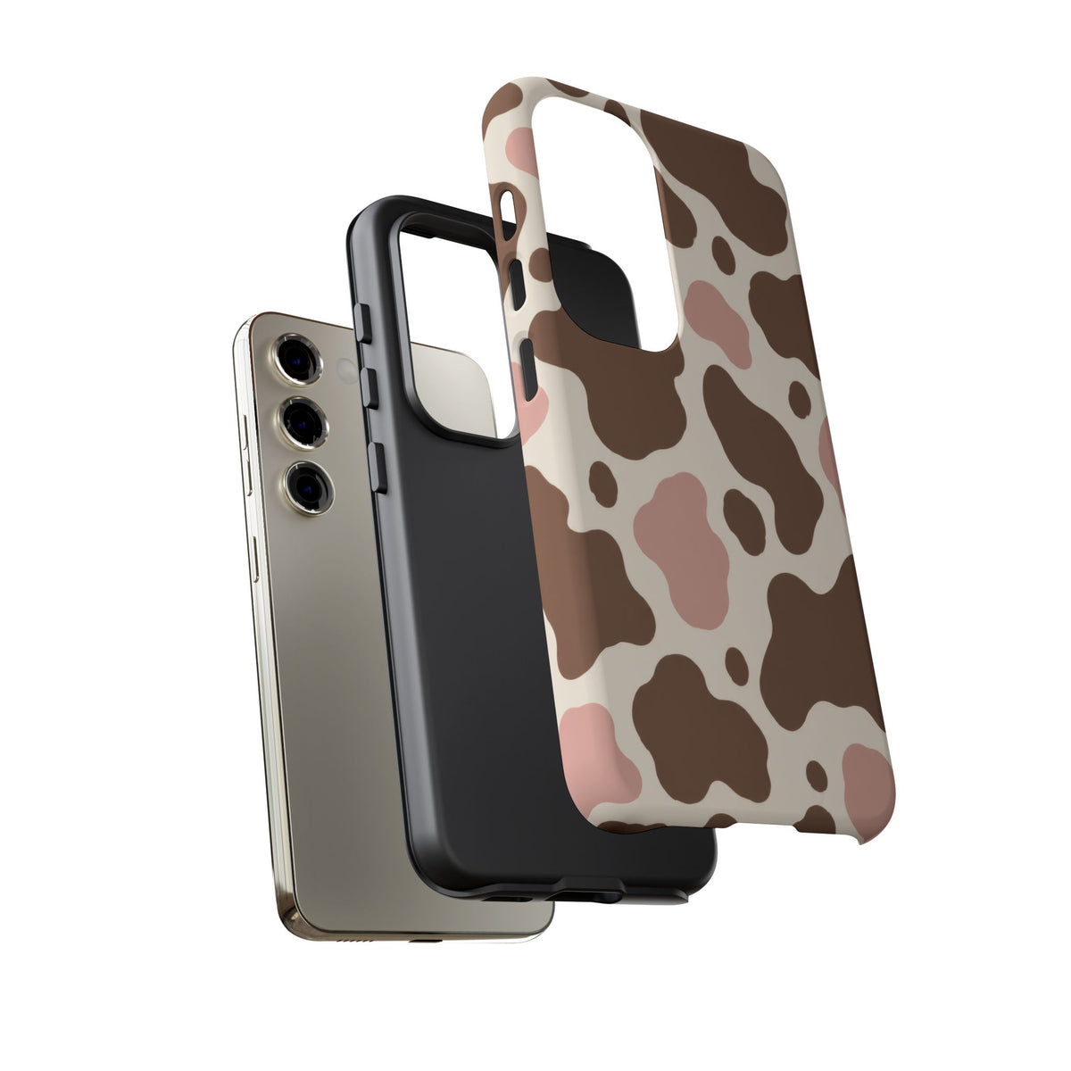 Mocha Blush Samsung Galaxy Tough Case | Brown & Pink Cow Print