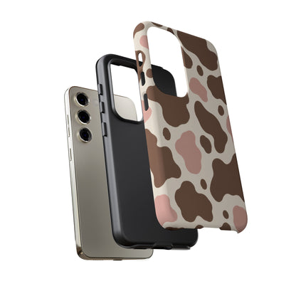 Mocha Blush Samsung Galaxy Tough Case | Brown & Pink Cow Print