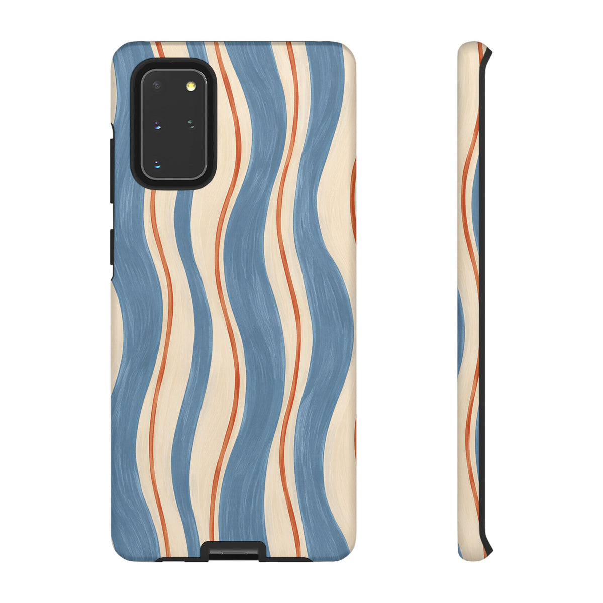 Blue Wavy Stripe Samsung Galaxy Tough Case | Riviera Ribbons