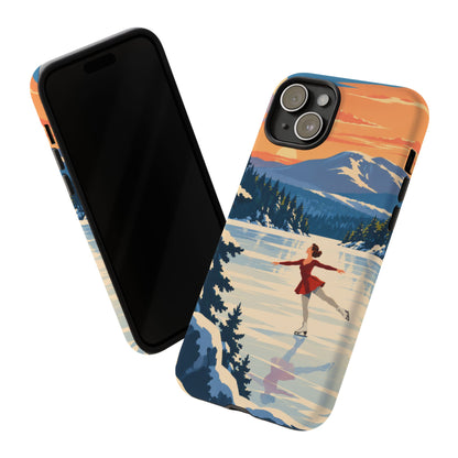 Lake Placid Skater — Winter Glide iPhone Tough Case