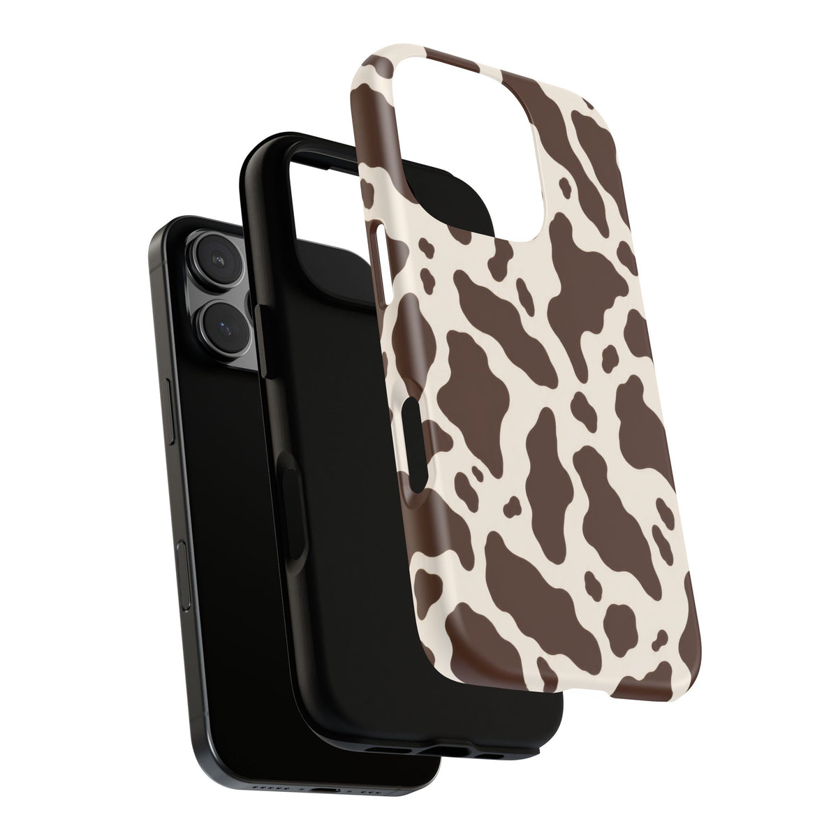 Cocoa Ranch iPhone Tough Case | Brown Cow Print
