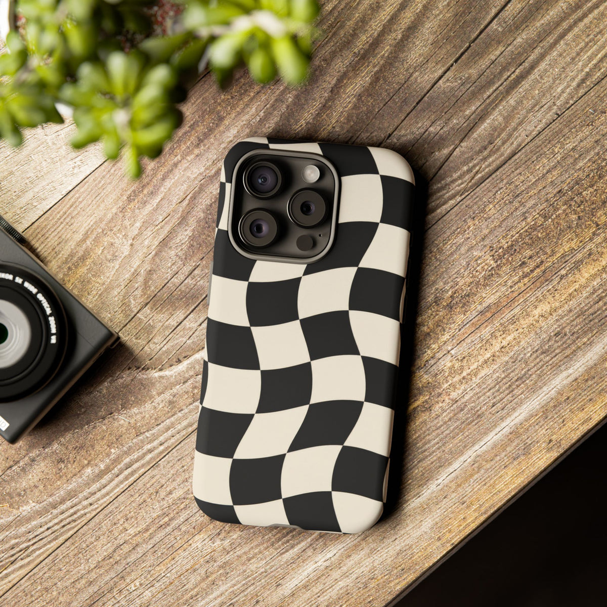 Liquid Check iPhone Tough Case | Wavy Checkerboard