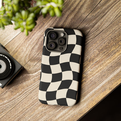 Liquid Check iPhone Tough Case | Wavy Checkerboard