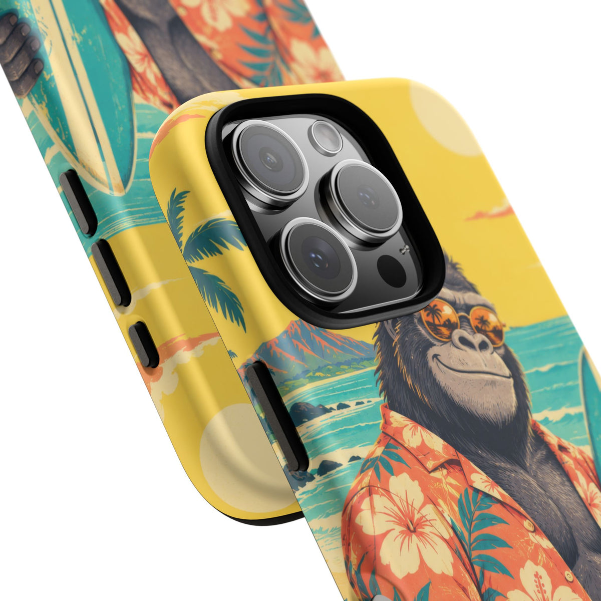 Banana Break iPhone Tough Case | Retro Surf Gorilla Art