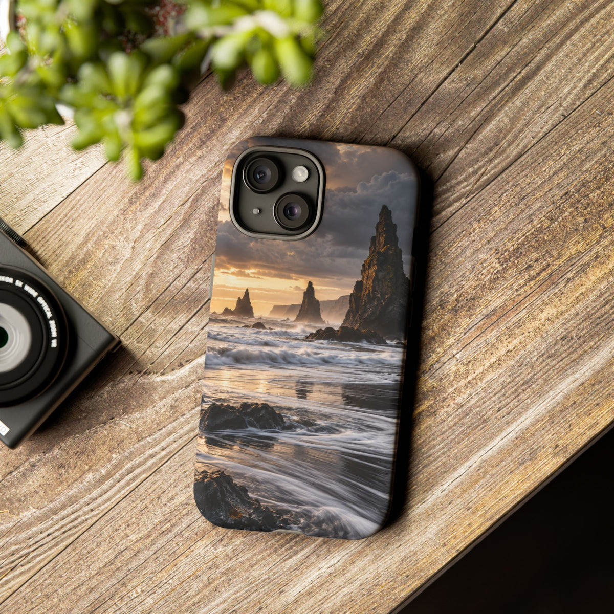 Black Sand and Silver iPhone Tough Case | black sand beach