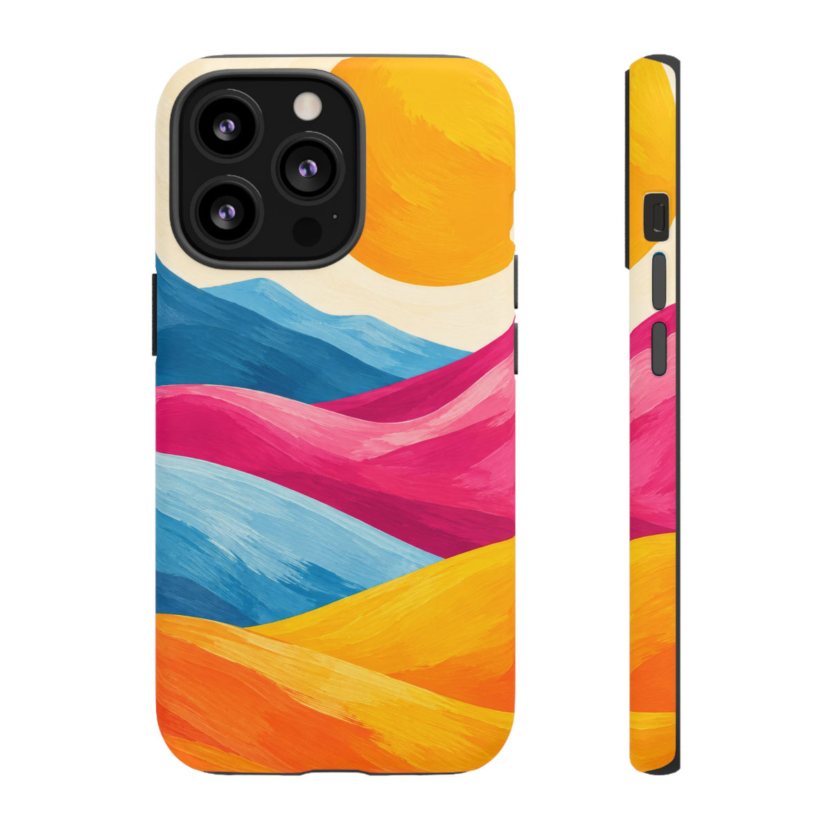 Golden Drift iPhone Tough Case | colorful hills