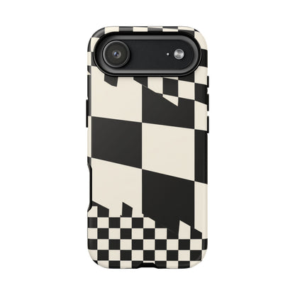 Check Shift iPhone Tough Case | Black & White Checkerboard