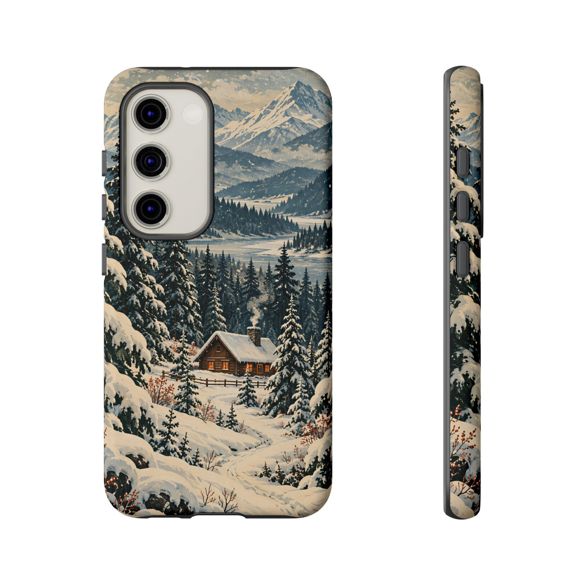 Vintage Winter Cabin Tough Phone Case