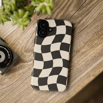 Liquid Check iPhone Tough Case | Wavy Checkerboard