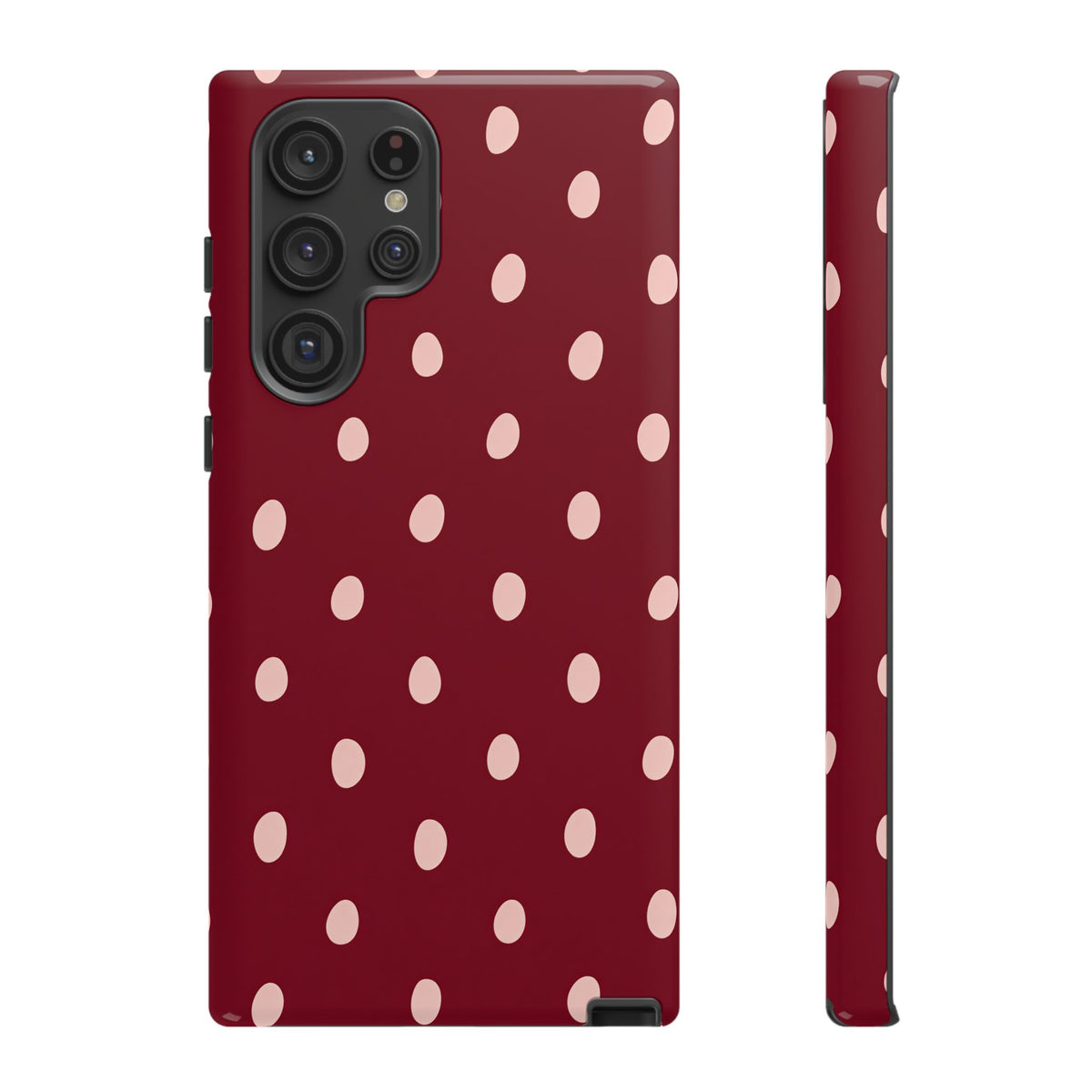 Burgundy Polka Dot Samsung Galaxy Tough Case | Mulberry Confetti