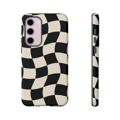 Liquid Check Samsung Galaxy Tough Case | Wavy Checkerboard