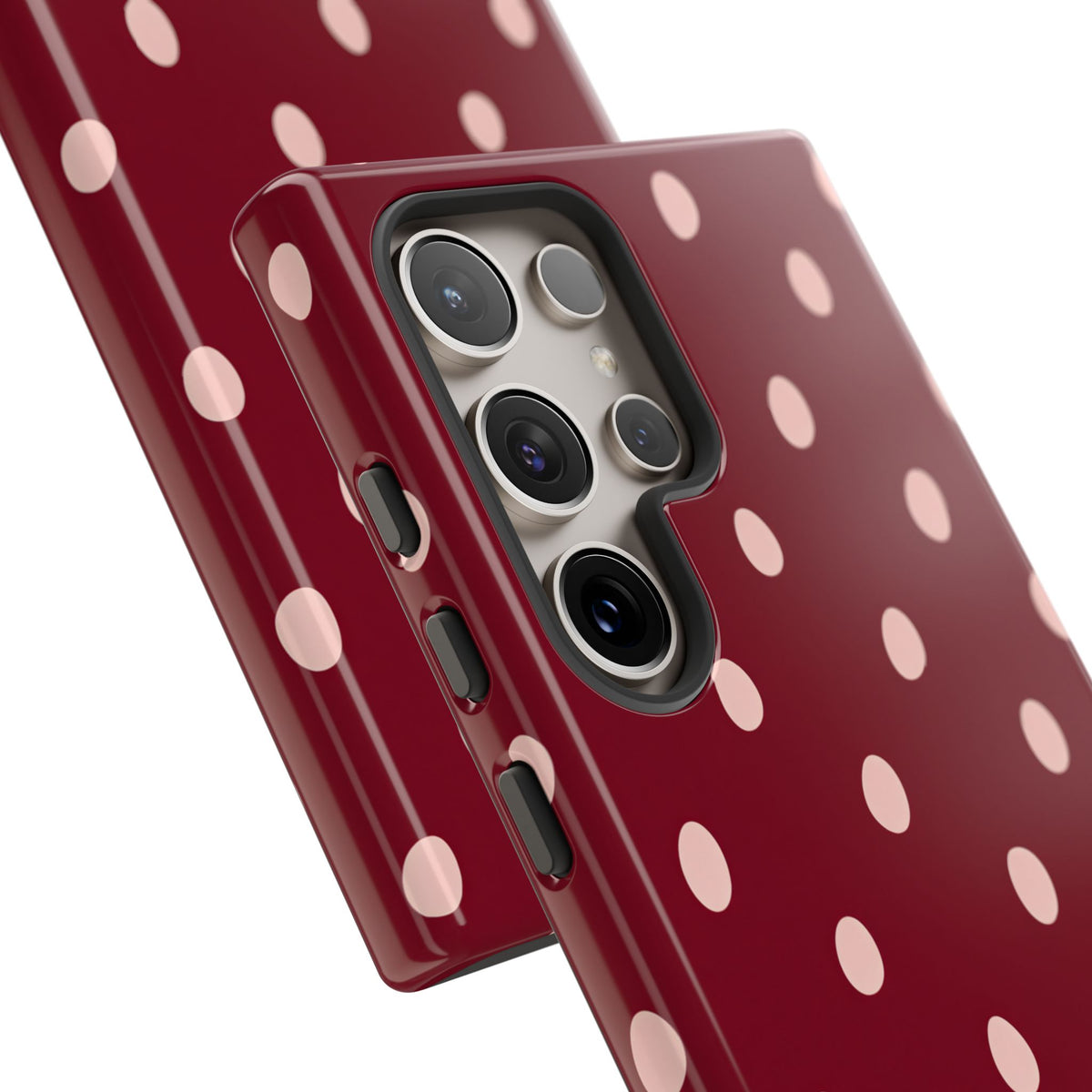 Burgundy Polka Dot Samsung Galaxy Tough Case | Mulberry Confetti