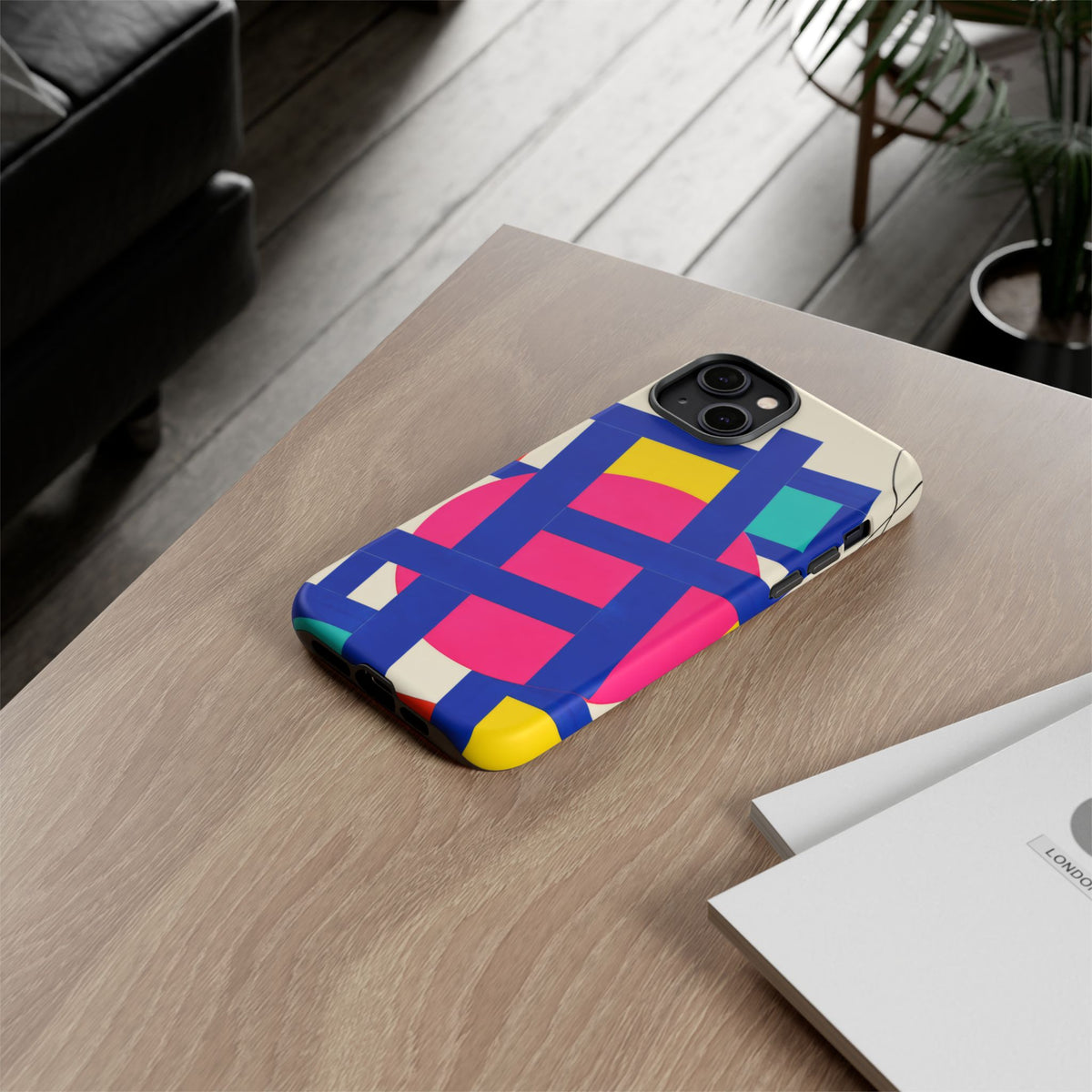 Chromatic Mischief iPhone Tough Case | Geometric Color Block Art