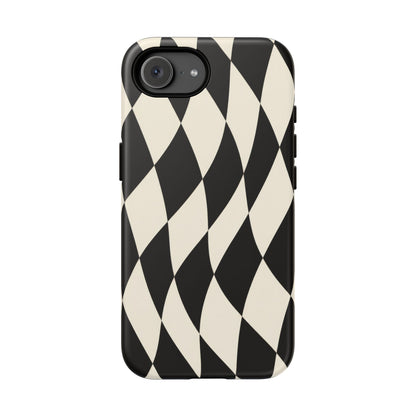 Harlequin Sway iPhone Tough Case | Black & White Harlequin