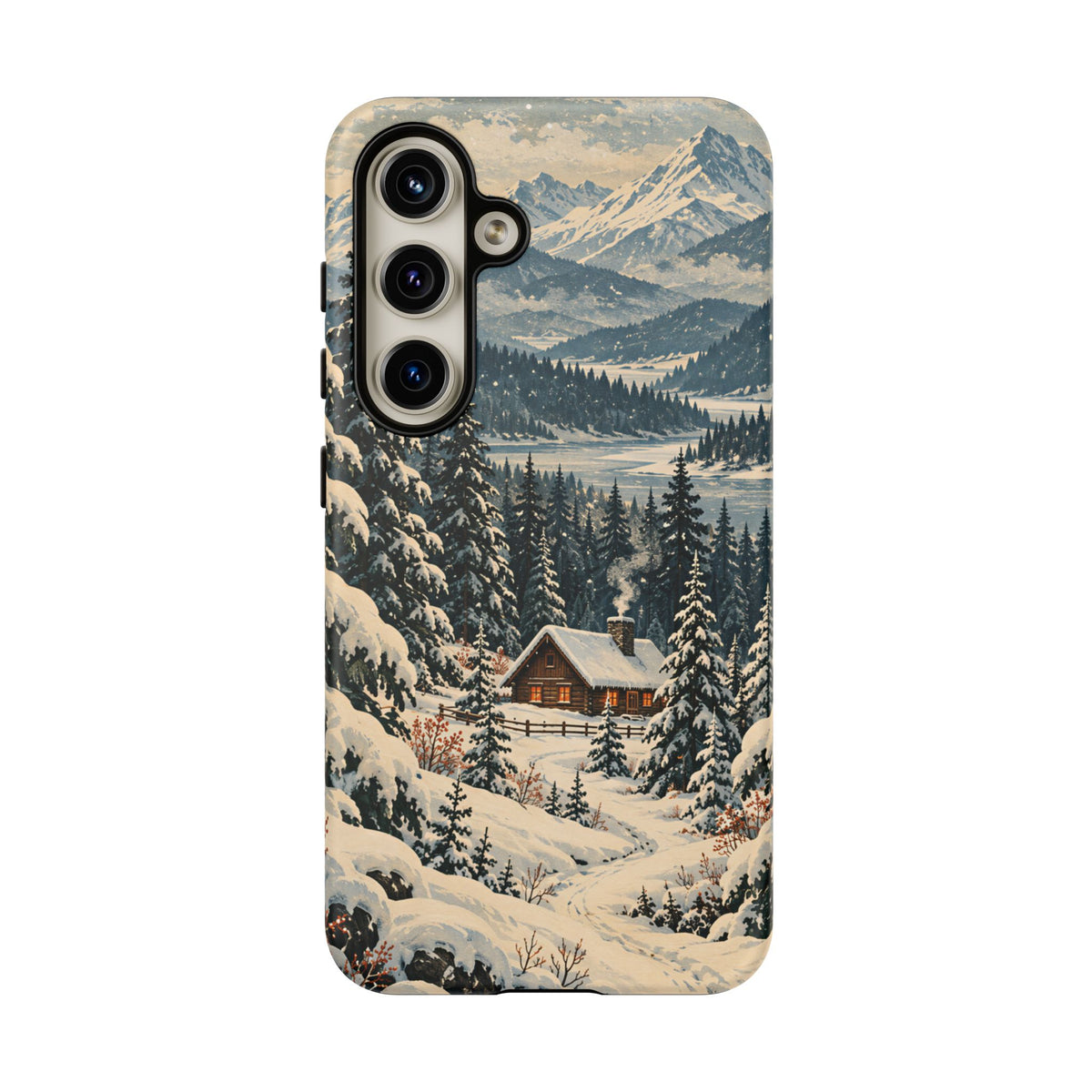 Vintage Winter Cabin Tough Phone Case