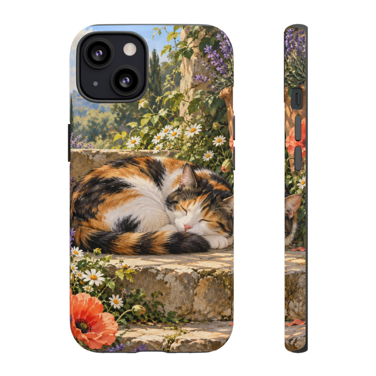 Garden Nap iPhone Tough Case | calico cat