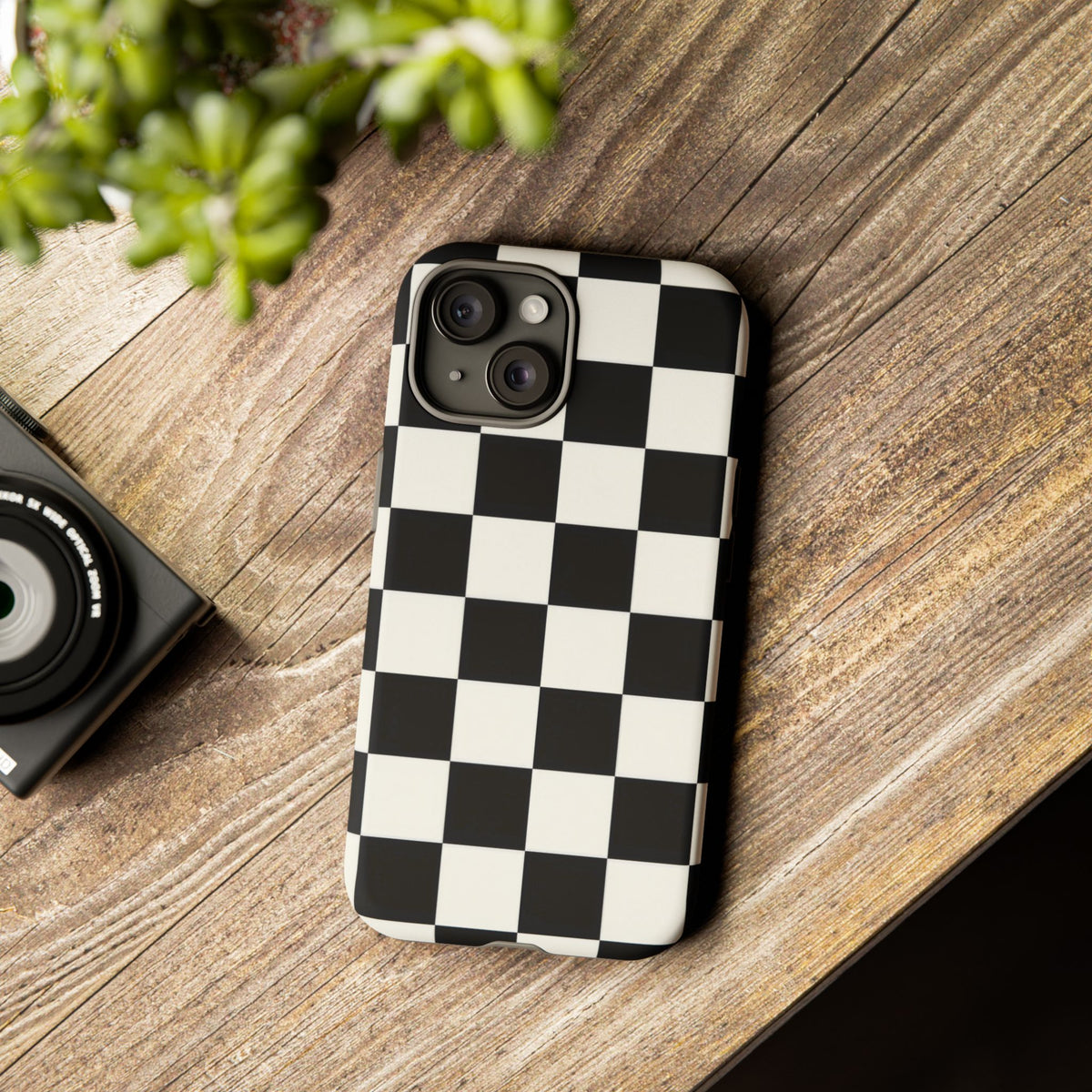 Classic Check iPhone Tough Case | Black & White Checkerboard