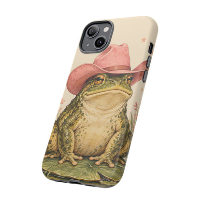 Cowboy Frog iPhone Tough Case | Pink Hat Bullfrog