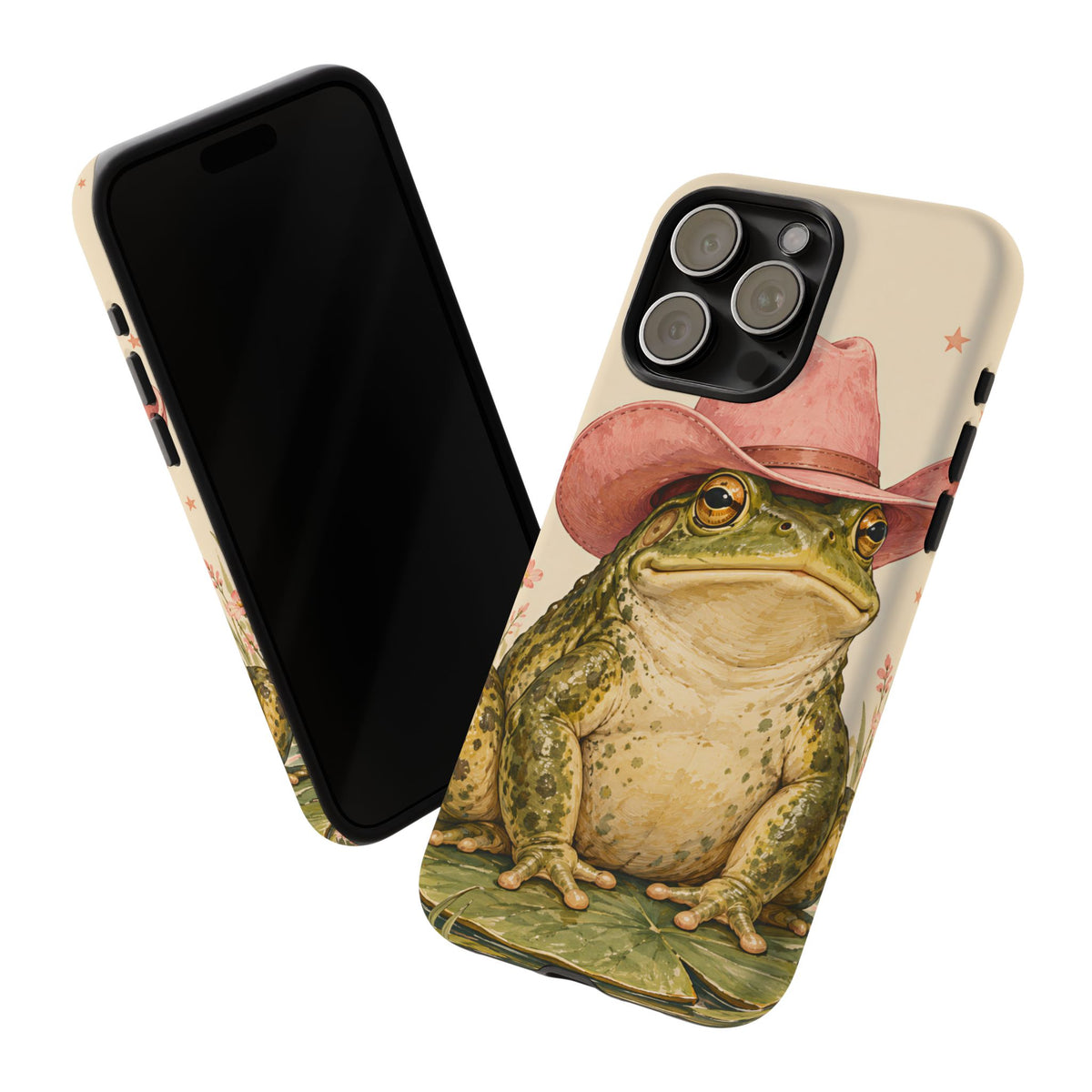 Cowboy Frog iPhone Tough Case | Pink Hat Bullfrog