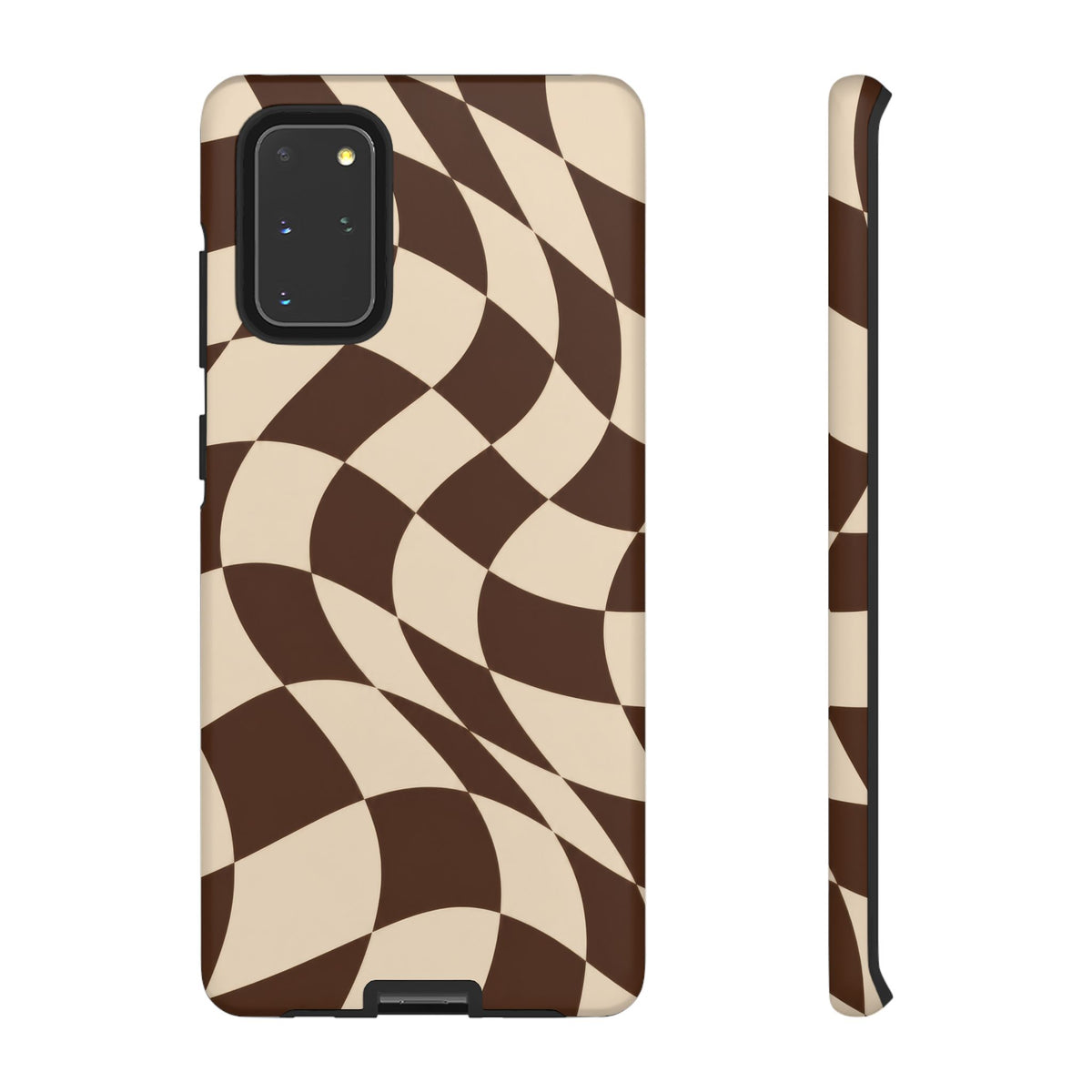 Espresso Wave Samsung Galaxy Tough Case | brown checkerboard