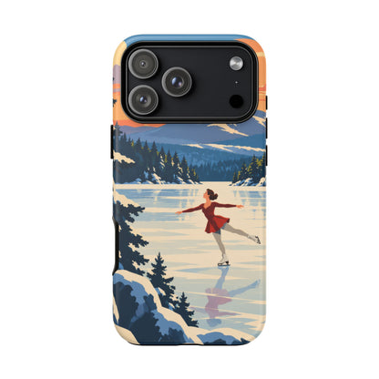 Lake Placid Skater — Winter Glide iPhone Tough Case