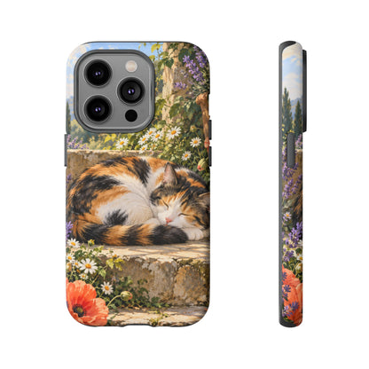 Garden Nap iPhone Tough Case | calico cat