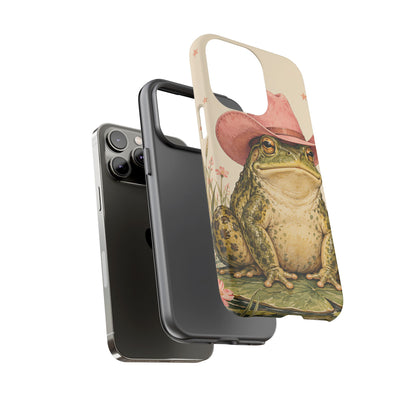 Cowboy Frog iPhone Tough Case | Pink Hat Bullfrog