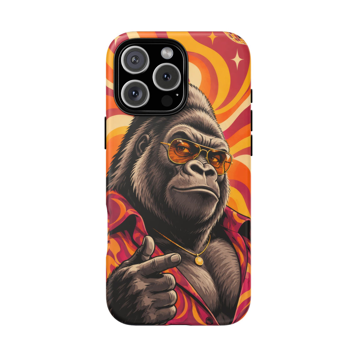 Velvet Groove iPhone Tough Case | Retro Disco Gorilla Art
