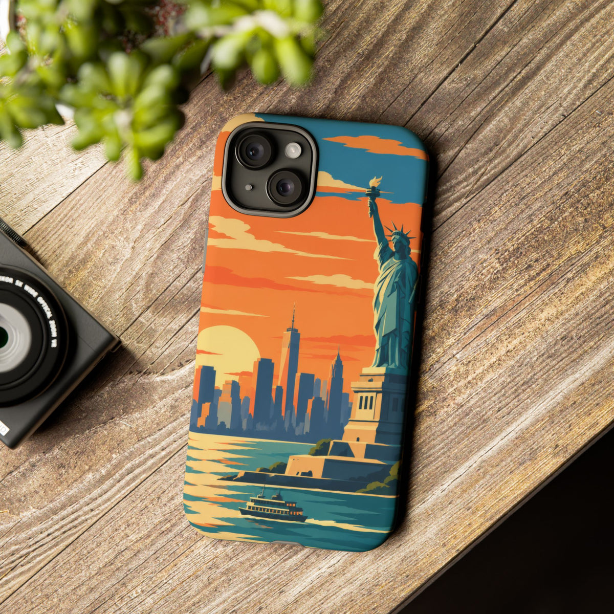 New York City — Harbor Liberty iPhone Tough Case