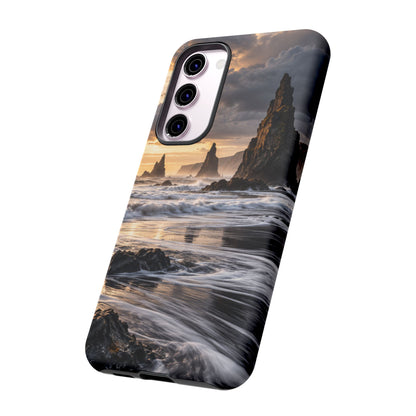 Black Sand and Silver Samsung Galaxy Tough Case | black sand beach
