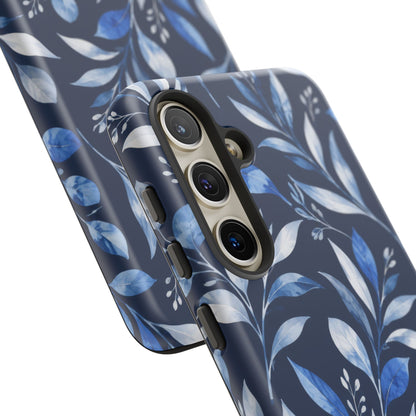 Blue Hour Botanical Samsung Galaxy Tough Case | Blue Botanical Leaf Pattern