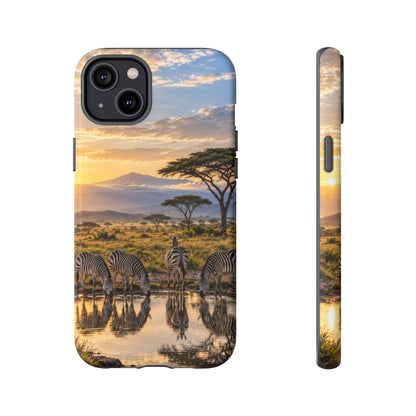 Zebra Water Mirror iPhone Tough Case | zebra safari