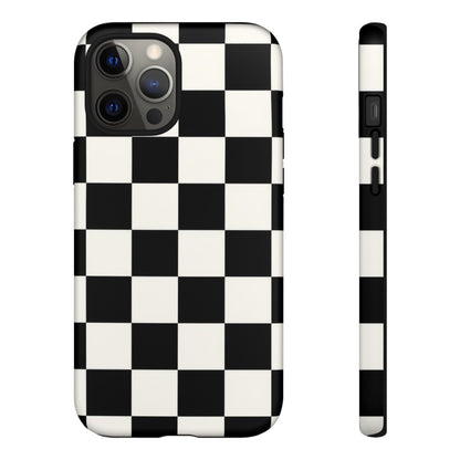 Classic Check iPhone Tough Case | Black & White Checkerboard