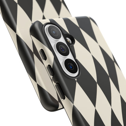 Harlequin Sway Samsung Galaxy Tough Case | Black & White Harlequin