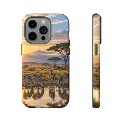 Zebra Water Mirror iPhone Tough Case | zebra safari