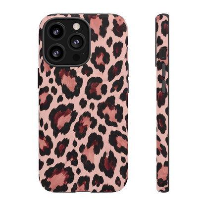 Wild Burgundy iPhone Tough Case | leopard print