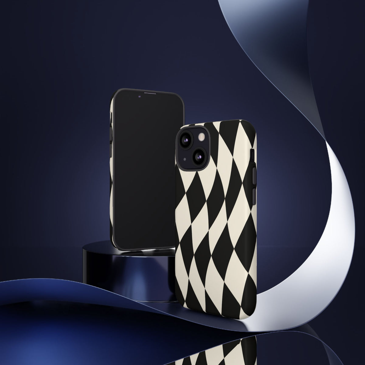 Harlequin Sway iPhone Tough Case | Black & White Harlequin