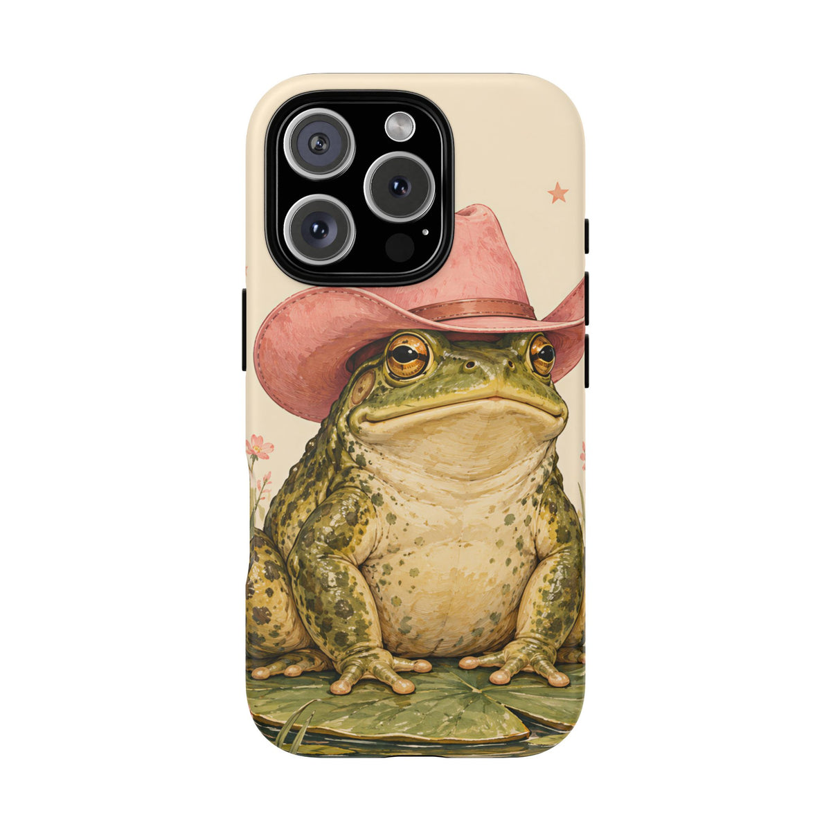 Cowboy Frog iPhone Tough Case | Pink Hat Bullfrog