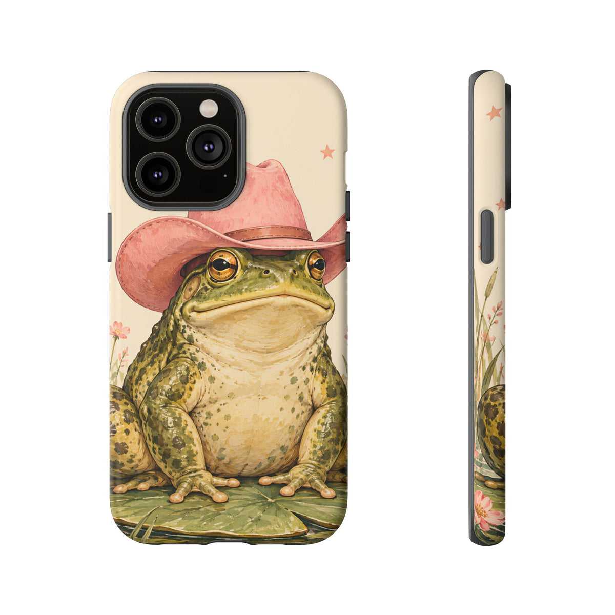 Cowboy Frog iPhone Tough Case | Pink Hat Bullfrog