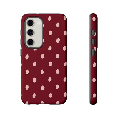 Burgundy Polka Dot Samsung Galaxy Tough Case | Mulberry Confetti